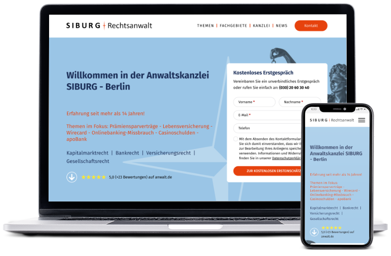 Mockup Projekt Rechtsanwalt Siburg